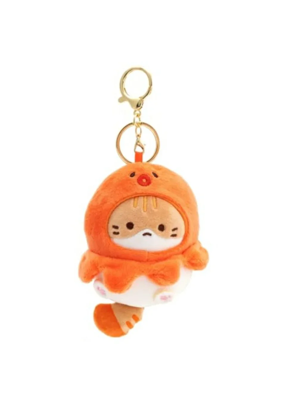 Kawaii Cat Plush Keychain Soft Fuzzy Animal Bag Charm Squeaker Purse Backpack